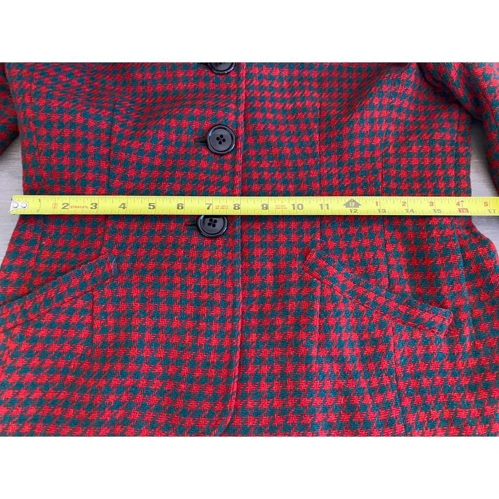 Vintage‎ Aimee Winnetka Blazer Red Black Houndstooth Size S/M
